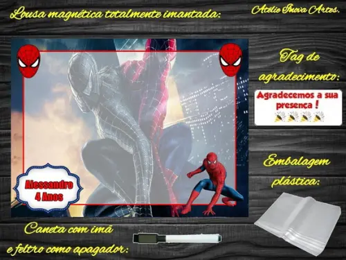 Lousa Magnética Homem Aranha com Embalagem