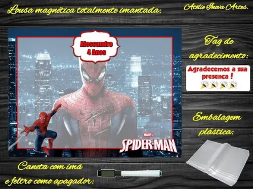 Lousa Magnética Homem Aranha com Embalagem