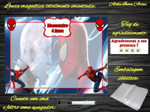 Lousa Magnética Homem Aranha com Embalagem
