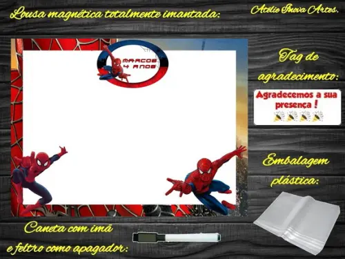 Lousa Magnética Homem Aranha com Embalagem