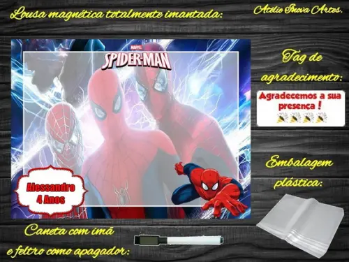 Lousa Magnética Homem Aranha com Embalagem