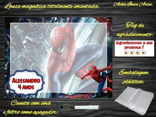 Lousa Magnética Homem Aranha com Embalagem