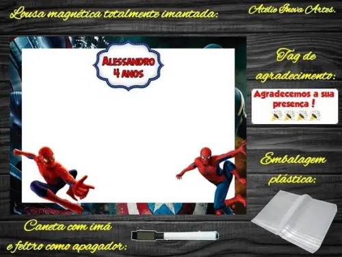 Lousa Magnética Homem Aranha com Embalagem