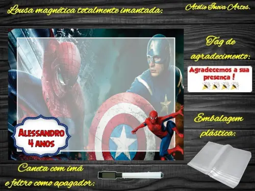 Lousa Magnética Homem Aranha com Embalagem