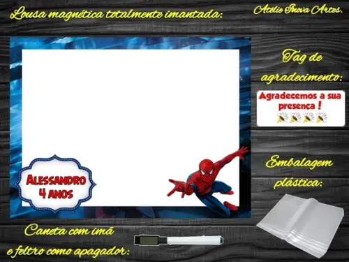 Lousa Magnética Homem Aranha com Embalagem