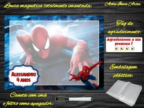 Lousa Magnética Homem Aranha com Embalagem