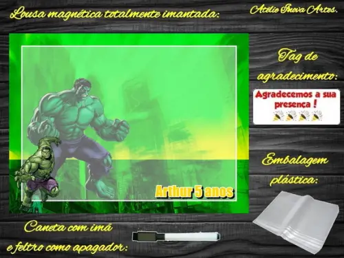 Lousa Magnética Hulk com Embalagem