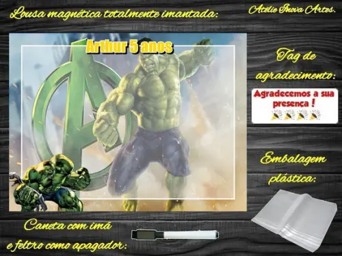 Lousa Magnética Hulk com Embalagem