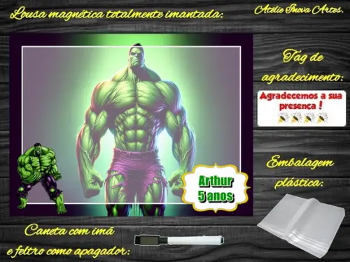 Lousa Magnética Hulk com Embalagem