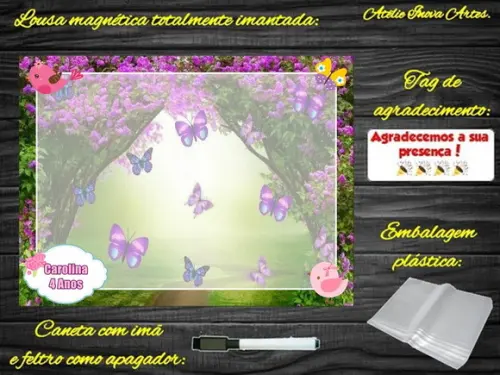 Lousa Magnética Jardim Encantado com Embalagem