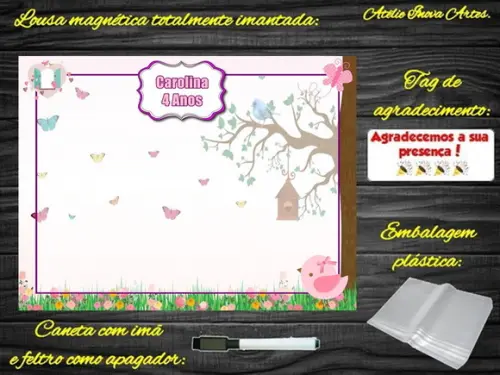 Lousa Magnética Jardim Encantado com Embalagem