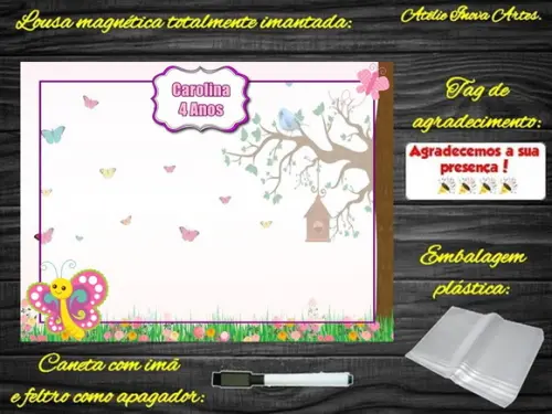 Lousa Magnética Jardim Encantado com Embalagem