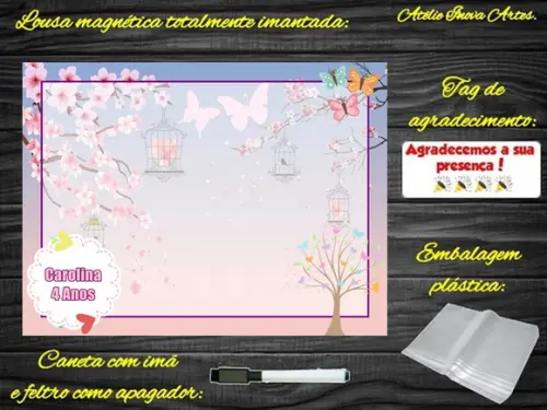 Lousa Magnética Jardim Encantado com Embalagem