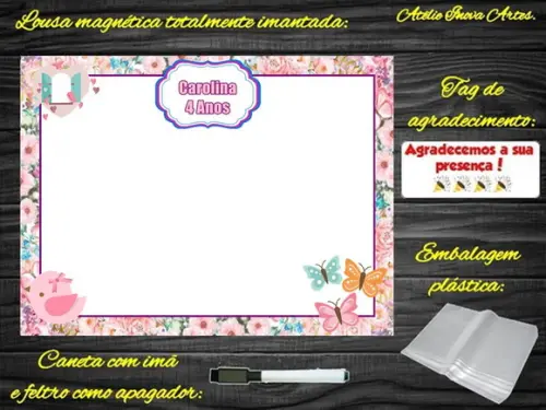 Lousa Magnética Jardim Encantado com Embalagem