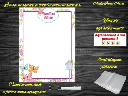Lousa Magnética Jardim Encantado com Embalagem