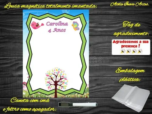 Lousa Magnética Jardim Encantado com Embalagem