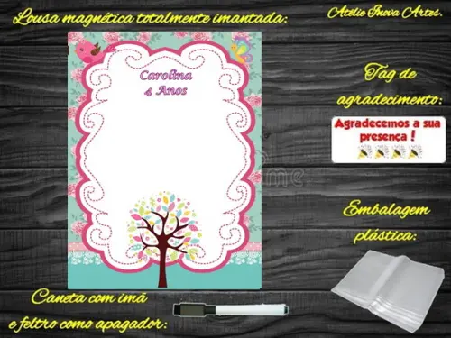 Lousa Magnética Jardim Encantado com Embalagem