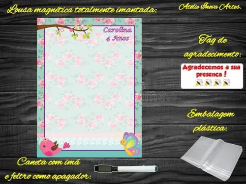 Lousa Magnética Jardim Encantado com Embalagem