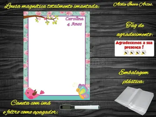 Lousa Magnética Jardim Encantado com Embalagem