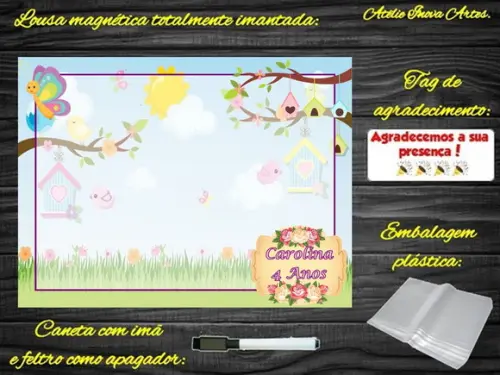 Lousa Magnética Jardim Encantado com Embalagem