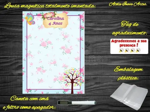 Lousa Magnética Jardim Encantado com Embalagem