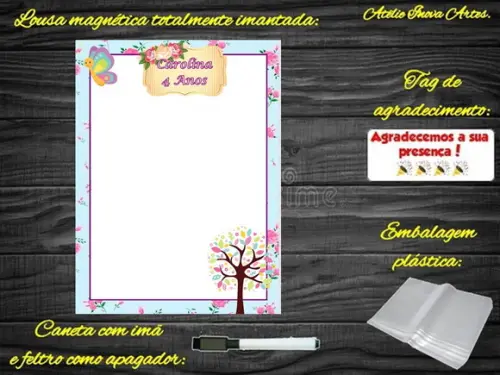 Lousa Magnética Jardim Encantado com Embalagem