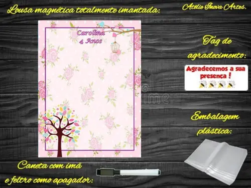 Lousa Magnética Jardim Encantado com Embalagem