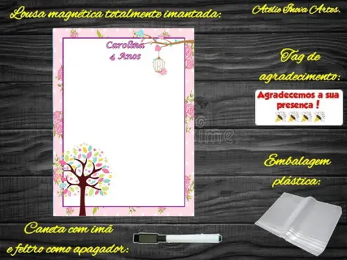 Lousa Magnética Jardim Encantado com Embalagem