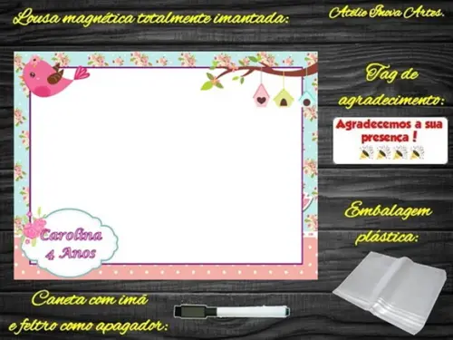 Lousa Magnética Jardim Encantado com Embalagem