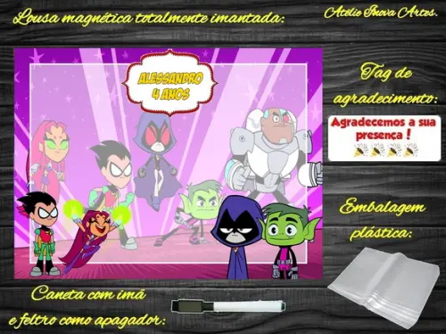 Lousa Magnética Jovens Titãs com Embalagem
