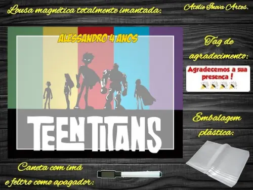 Lousa Magnética Jovens Titãs com Embalagem