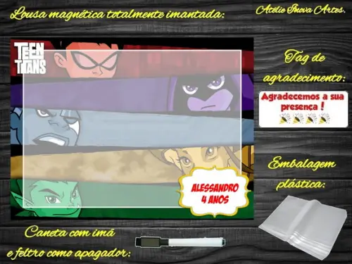 Lousa Magnética Jovens Titãs com Embalagem