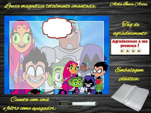 Lousa Magnética Jovens Titãs com Embalagem