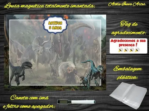 Lousa Magnética Jurassic World com Embalagem