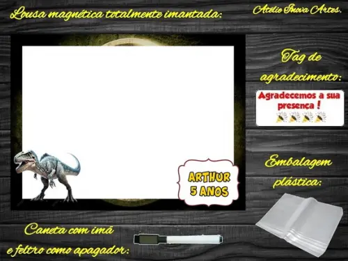 Lousa Magnética Jurassic World com Embalagem