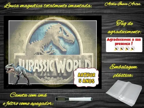 Lousa Magnética Jurassic World com Embalagem