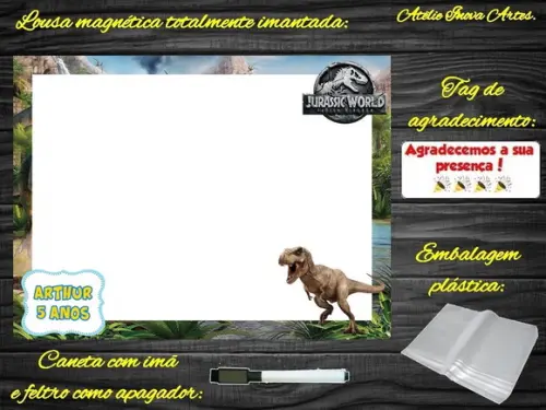 Lousa Magnética Jurassic World com Embalagem
