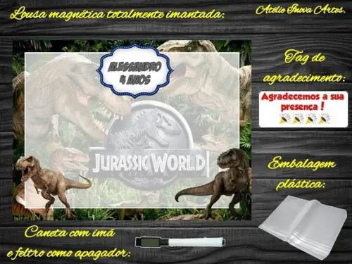 Lousa Magnética Jurassic World com Embalagem