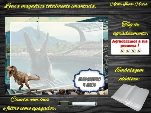 Lousa Magnética Jurassic World com Embalagem