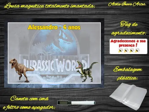 Lousa Magnética Jurassic World com Embalagem