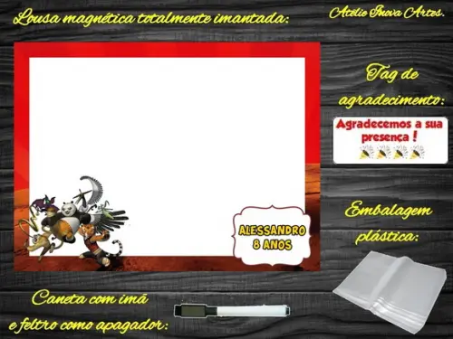 Lousa Magnética Kung Fu Panda com Embalagem