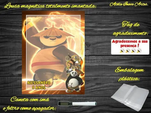 Lousa Magnética Kung Fu Panda com Embalagem