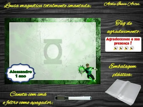 Lousa Magnética Lanterna Verde com Embalagem