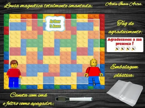 Lousa Magnética Lego com Embalagem
