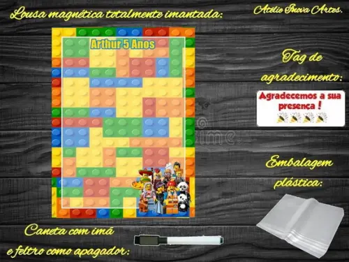 Lousa Magnética Lego com Embalagem