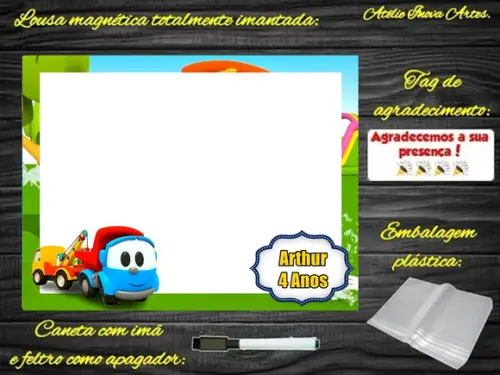 Lousa Magnética Léo o Caminhão com Embalagem