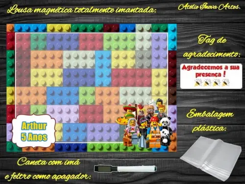 Lousa Magnética Lego com Embalagem