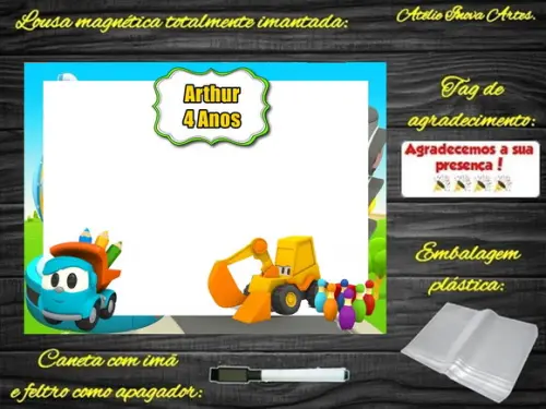 Lousa Magnética Léo o Caminhão com Embalagem