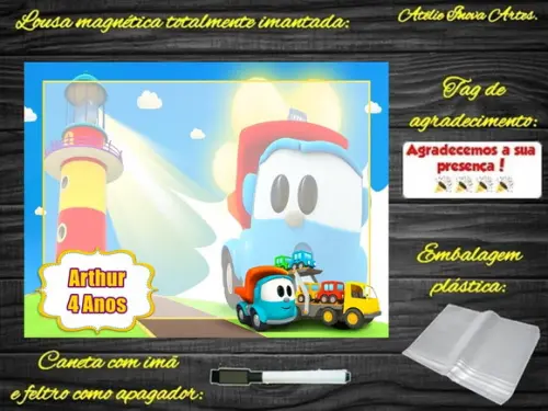 Lousa Magnética Léo o Caminhão com Embalagem