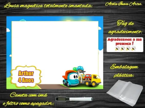 Lousa Magnética Léo o Caminhão com Embalagem